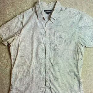 Marc Anthony Speckled White Casual Button Down Shirt